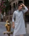 Festive Baby Blue Embroidered Kurta With Mirror Work And Back Motif