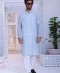 Fully Embroidered Baby Blue Kurta With Mirror Work