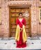 Munga silk angrakha style anarkali by Ritika