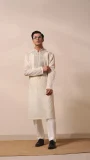 Off-White Embroidered Kurta