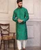 Plain Mint Green Kurta With Front Motifs
