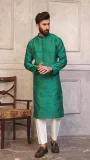 Plain Mint Green Kurta With Front Motifs