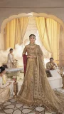 Red and Green Off-Shoulder Bridal Ensemble - Lajwanti