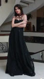 Black Organza Long Dress by Huma Adnan
