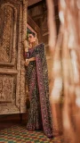 Garden of Gold Navy Saree by dareaab