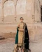 Green Jamawar Pants and Velvet Dupatta by Lajwanti