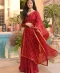 Maroon Sequins-Embroidered Net Peshwas with Organza Dupatta by Huma Adnan