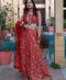 Red Chiffon Embroidered Choli and Lehnga by Huma Adnan