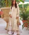 White Chiffon Chicken-Embroidered Long Shirt with Silk-Crushed Gharara