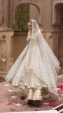 White and Gold with Ganga Jamni Lehnga by Lajwanti
