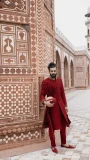 Flame of the Forest Sherwani by lajwanti
