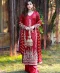 maroon 3-piece ensemble by Huma Adnan
