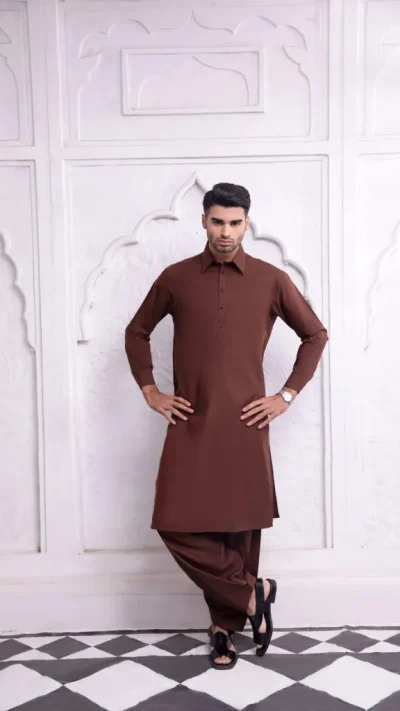 BROWN SHALWAR KAMEEZ SUIT