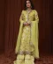 Yellow Embroidered Chiffon Gharara