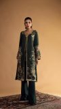 Deep Green Long Kurta Paired