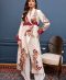 Printed Cross-Wrap Shirt with Pant