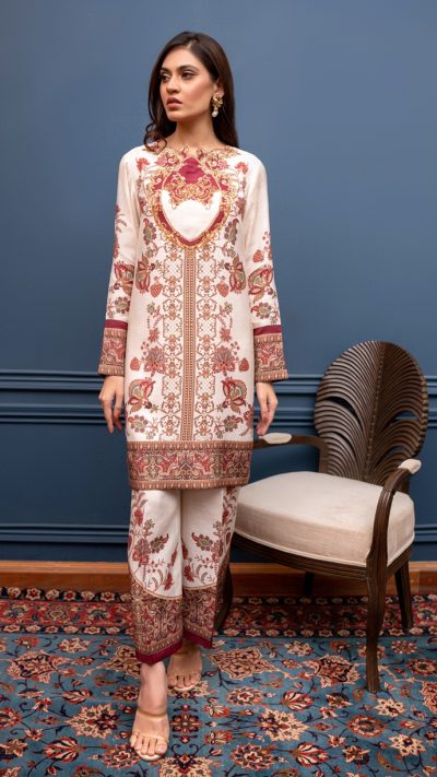 Printed Silk Shirt with Pant