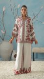 Red Chintz Print Short Jacket with Intricate Borders