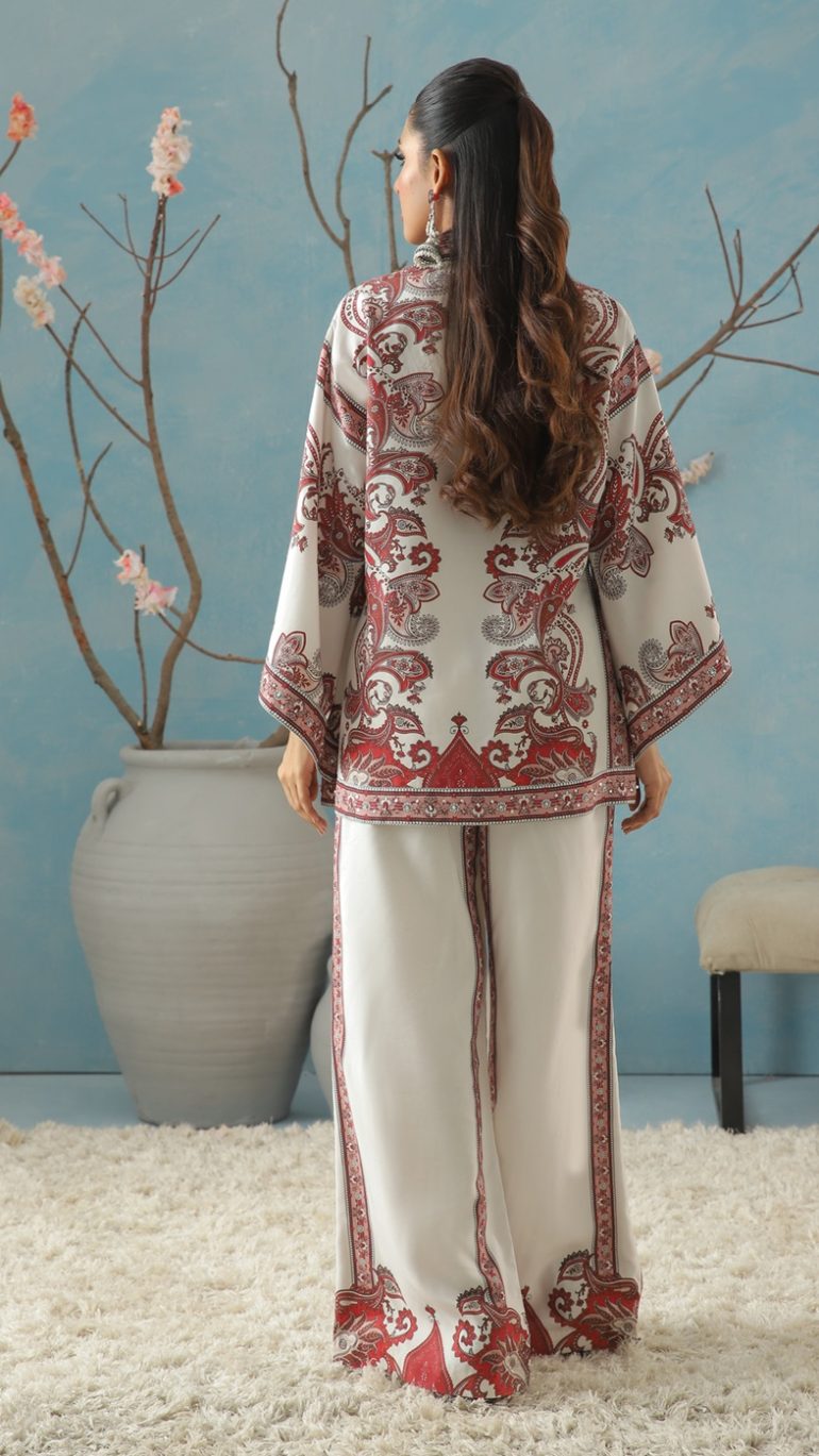 Red Short Jacket with Intricate Borders