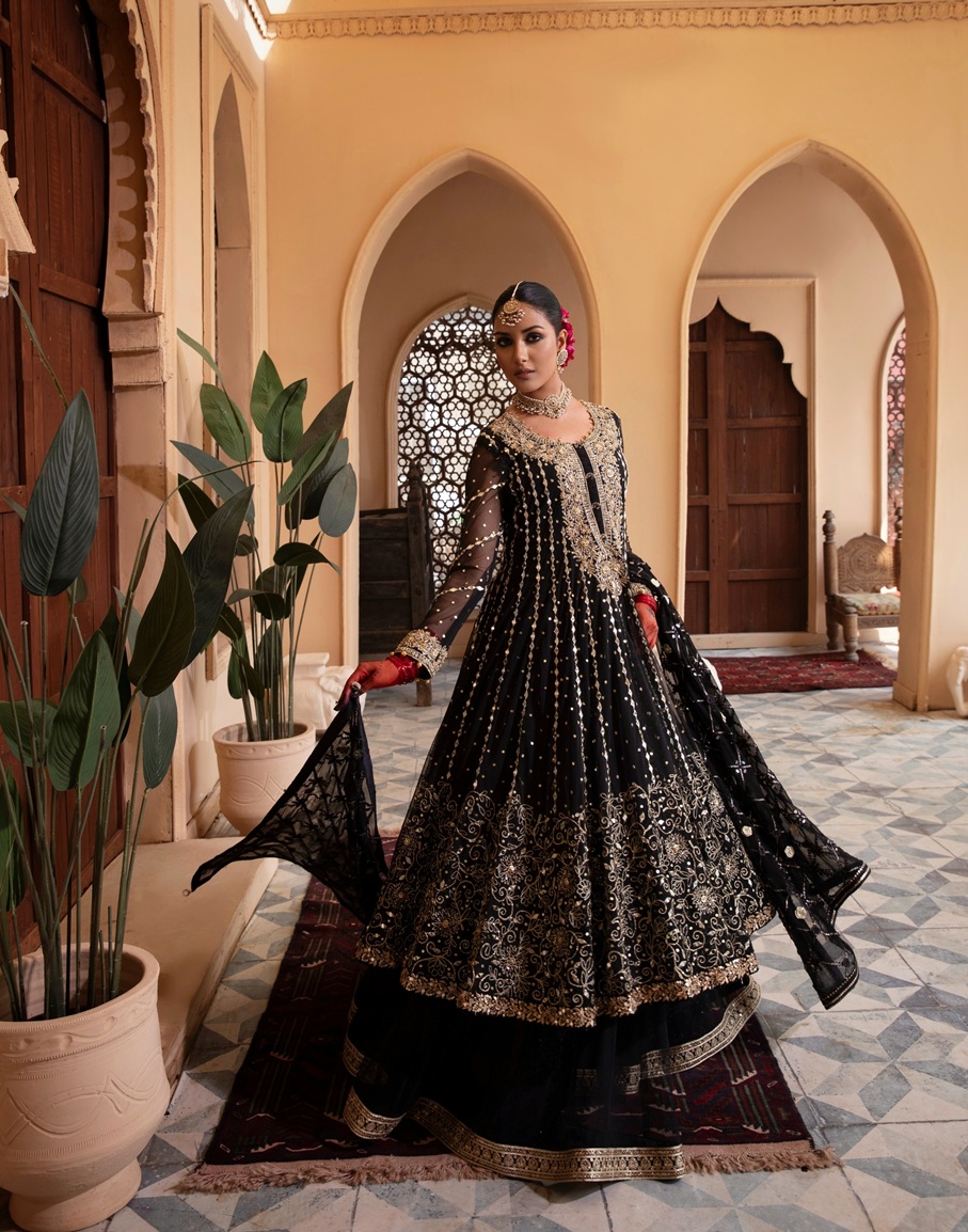 Enchanting Black Embroidered Frock
