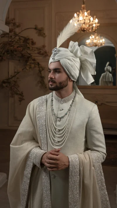 self-woven sherwani for groom