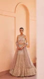Silver Bronze Swarovski Ombré Lehenga