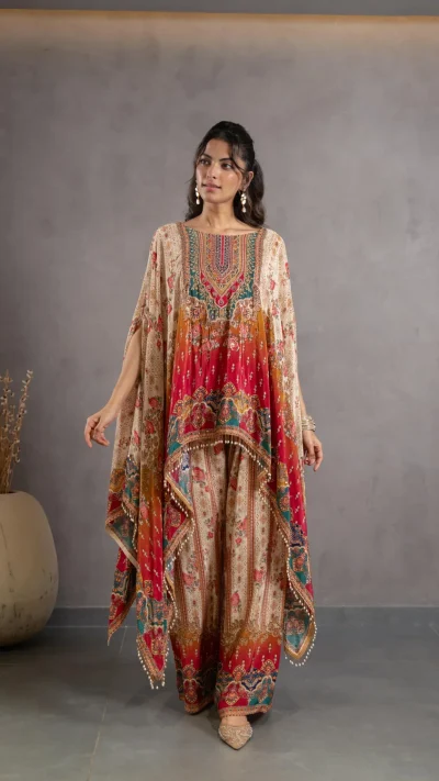 Crepe Silk Kaftan Set