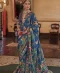 Blue Printed Silk Saree