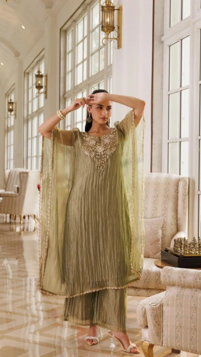 Tissue Silk Kaftan Set