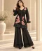 Black Floral Embroidered Sharara Set by Shamaeel Ansari