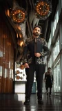 Black embroidered jacket with matching black trousers