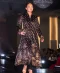 Black long tunic with gold motifs and ornate floral border