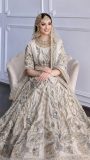 Ivory lehenga with intricate gold and silver embroidery