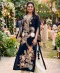 Navy Blue Floral Embroidered Kurta Set by Shamaeel Ansari