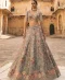 Pastel grey lehenga with multicoloured floral embroidery